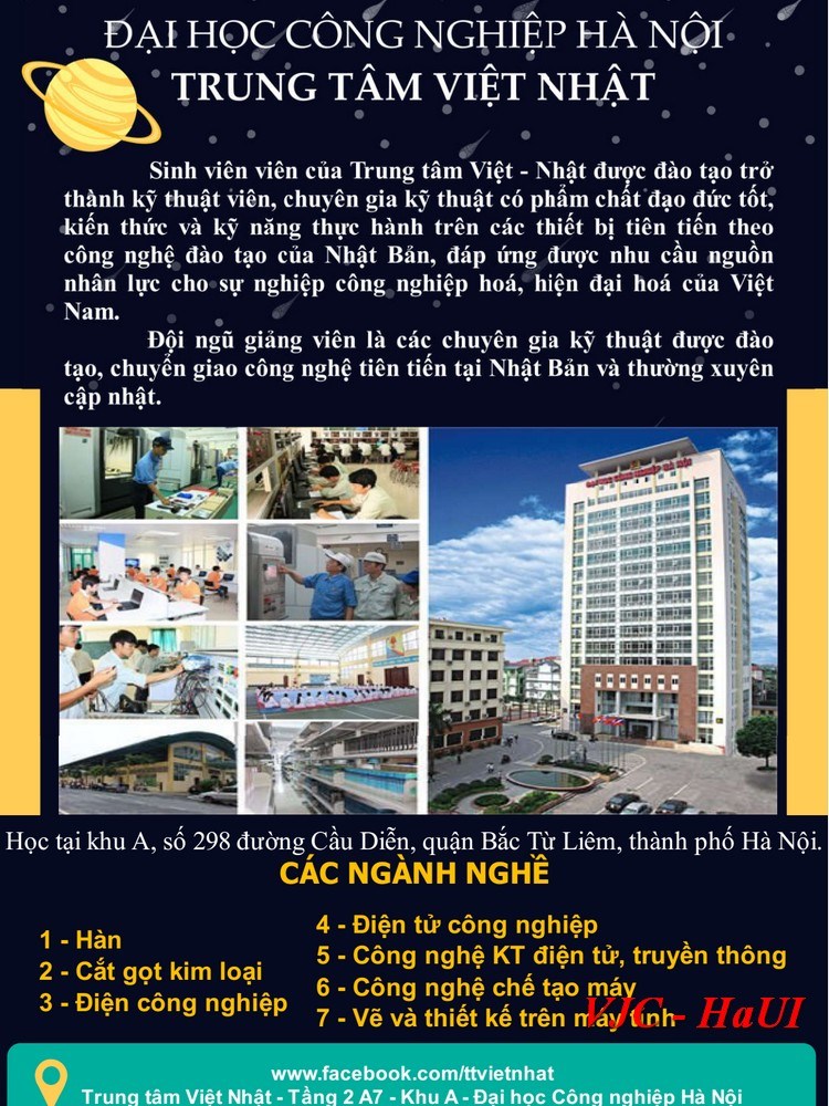 TT Việt Nhật thông báo tuyển sinh hệ cao đẳng năm 2018